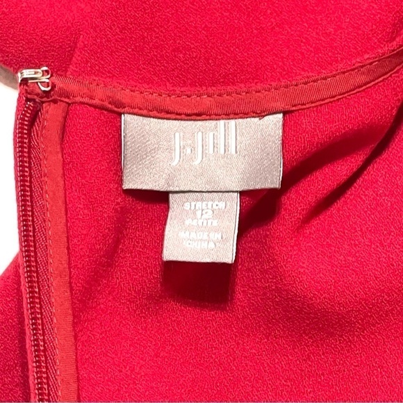 J. JILL Woman Red Midi Scoop Neck Sleeveless Dress Size 12P - Picture 11 of 15